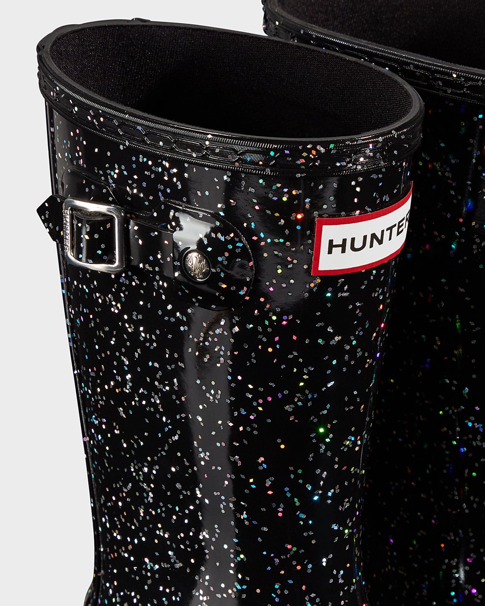 Bottes de Pluie Hunter Original Grands Giant Glitter Enfant Noir NSOEVMZ-43